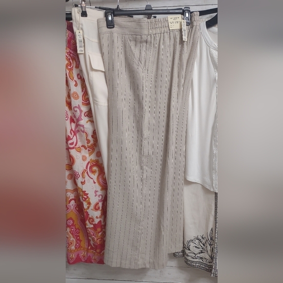 MAX STUDIO BLENDED LINEN CROPPED WIDE LEG TROUSERS - Picture 7 of 11